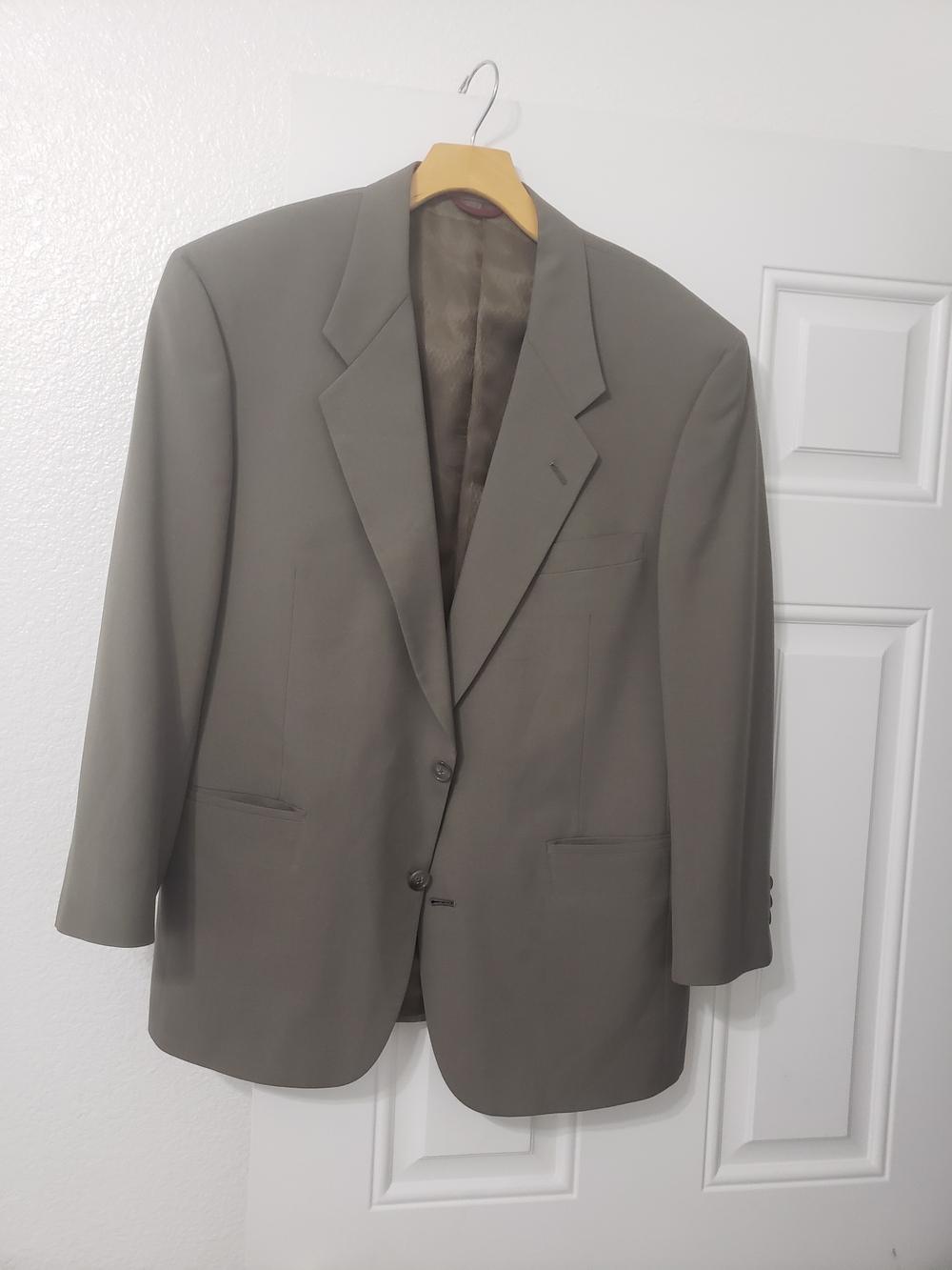 Hart Schaffner Marx Gray Wool Blend Suit Blazer Jacket Mens 40R Flaw